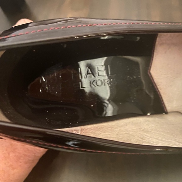 Michael Kors Deep Maroon Patent Loafer Style Heels - Picture 3 of 7